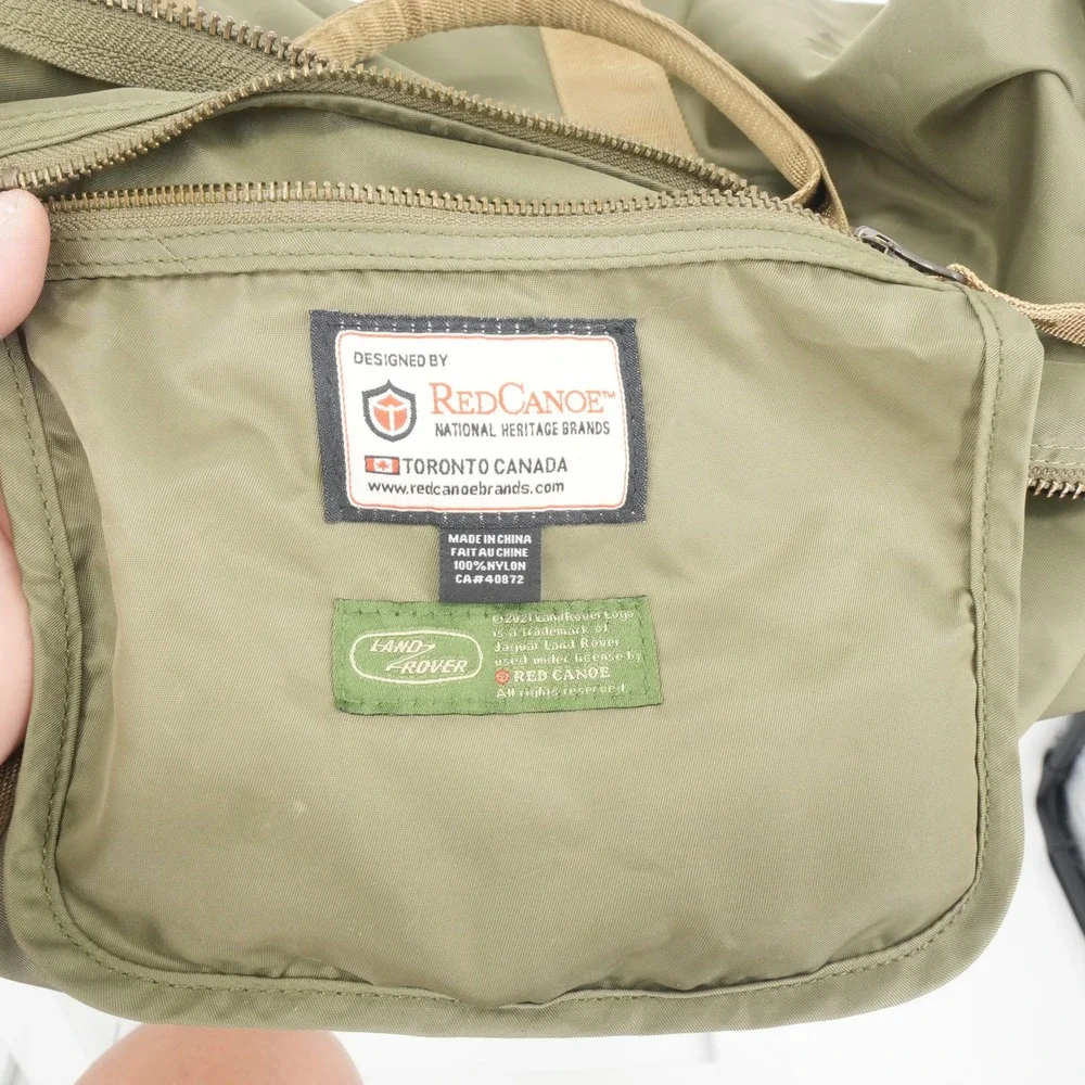 Red Canoe Land Rover Duffle Bag Large Olive Green Heritage Travel Weekender